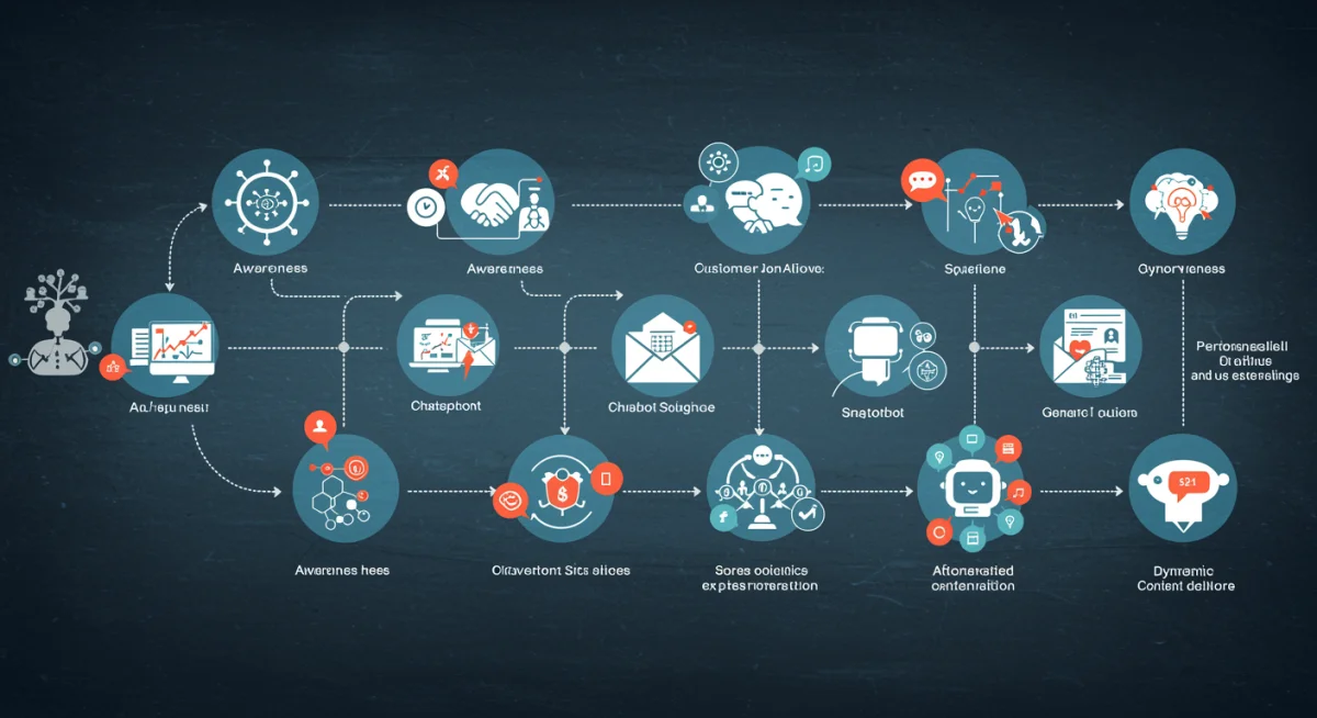 AI-driven customer journey map with automated touchpoints and personalization.