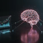 AI brain analyzing financial market data for forecasting