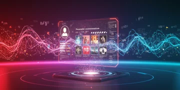 AI-powered personalization dashboard showing tailored content and data streams.