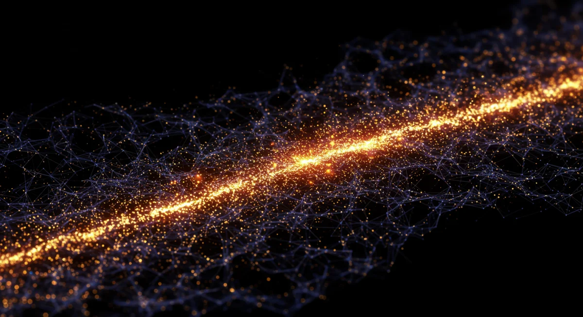 Neural network processing vast amounts of data for AI analysis.