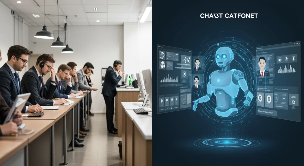 Comparison of traditional vs AI chatbot customer service efficiency